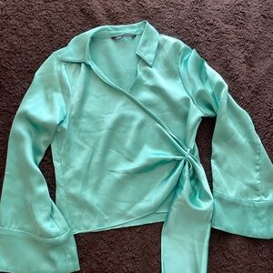 Zara Satin Wrap Top S